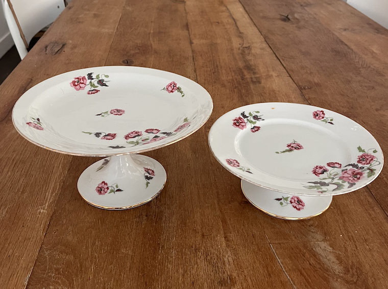 Compotier haut vintage Fleuri