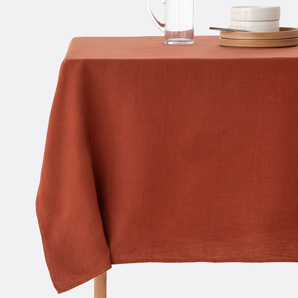 Nappe lin terracotta 150x300 cm