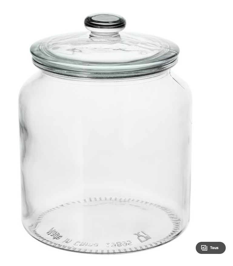 Bocal avec couvercle, verre transparent, 1.9 l