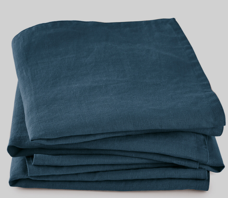 Serviette de table lin bleu 45x45cm