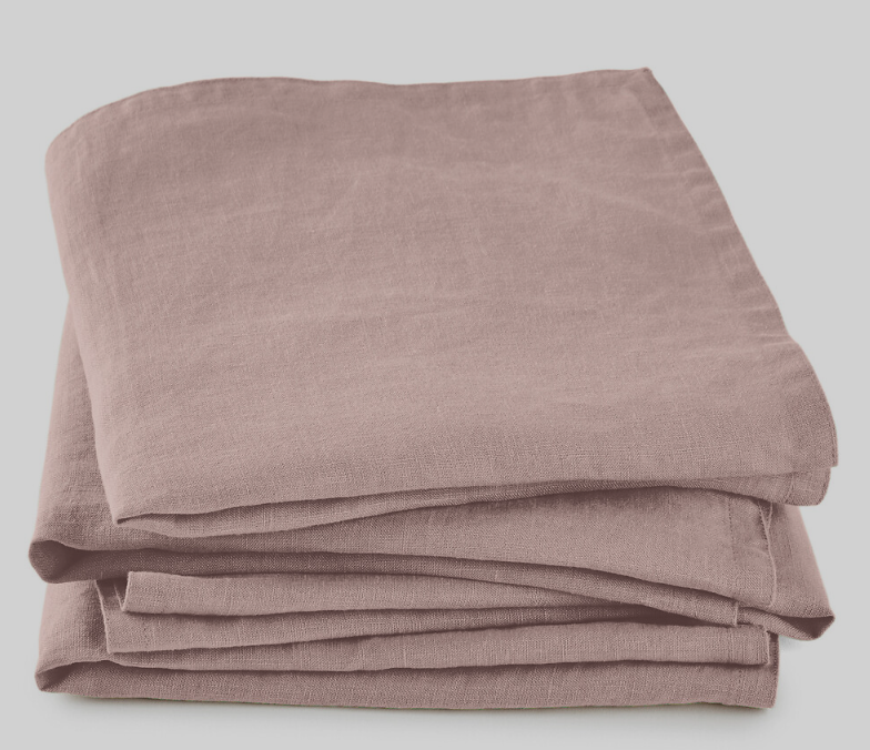 Serviette de table lin rose 45x45cm