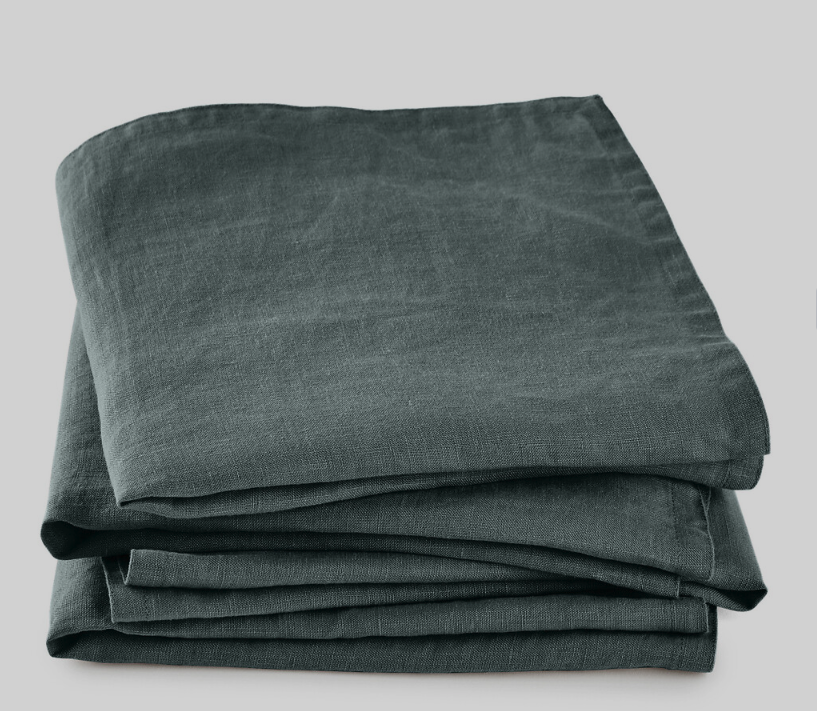 Serviette de table lin bleu grisé 45x45cm