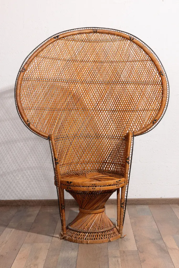 Fauteuil Emmanuelle en rotin Vintage 