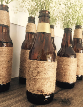 Vase Bouteille “bière” ficelé