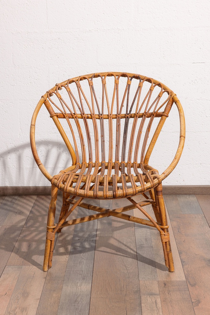 Fauteuil vintage en rotin