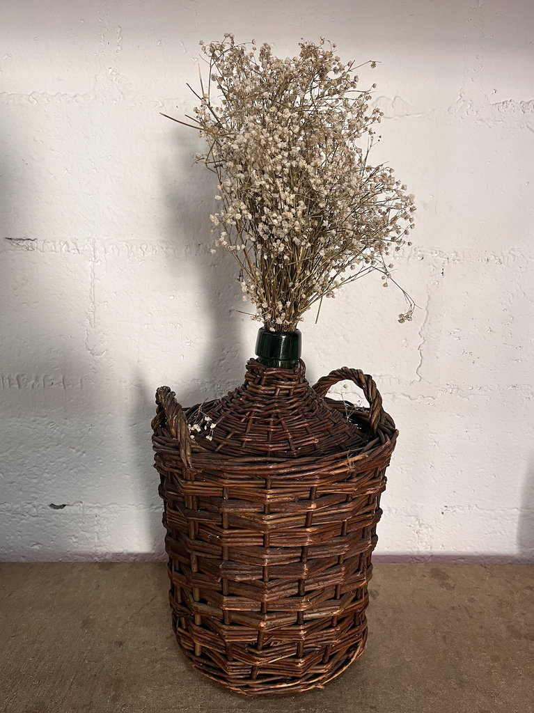 Dame Jeanne en osier vintage