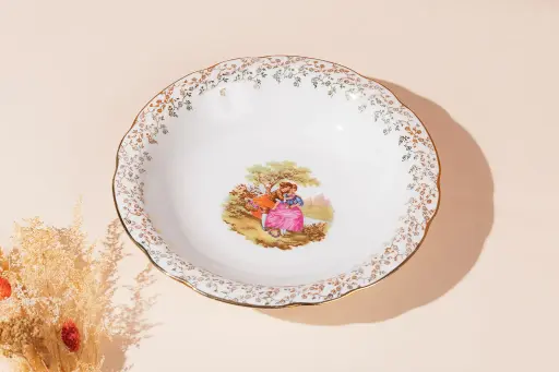 [ART-PL-21] Plat creux vintage Doré