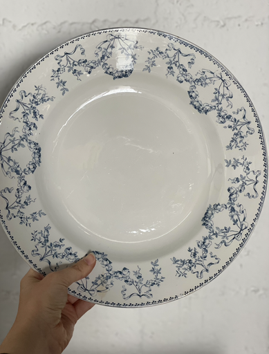 [ART-PL-26] Plat rond vintage Bleu-vert