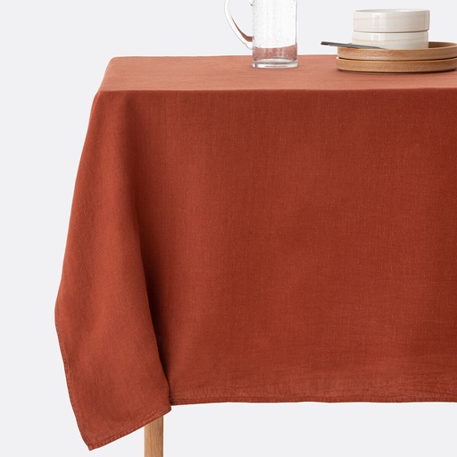 [ART-NA-9] Nappe lin terracotta 150x300 cm