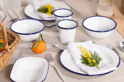 [ART-PL-7] Plat acier émaillé rectangle 28x19cm