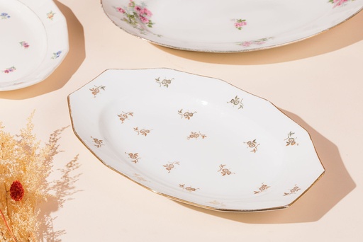 [ART-PL-8] Plat ovale vintage Doré