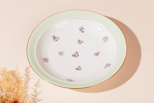 [ART-PL-9] Plat rond vintage Fleuri